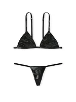 Shine Triangle Bralette &  V-String Panty Set