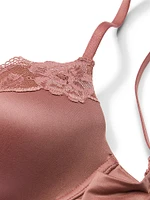 Lightly Lined Full-Coverage Lace-Trim Bra