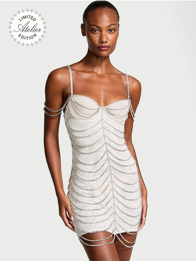 Atelier Victoria's Secret Wicked Crystal Tulle Slip Dress