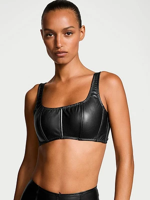 Faux Leather Mini Corset Top