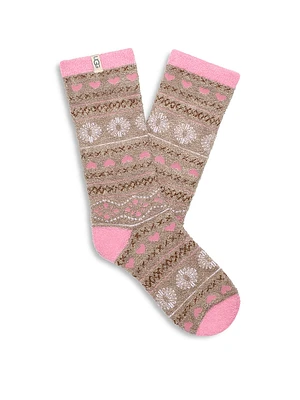 Leslie Graphic Crew Sock