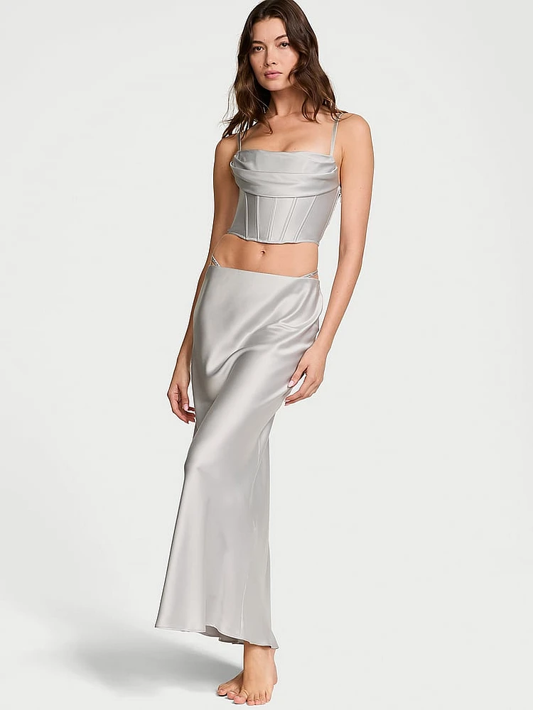 Satin Draped Corset Top