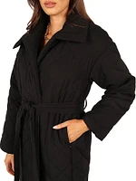 Kallie Quilted Tie Front Coat