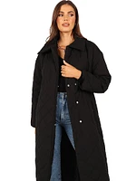 Kallie Quilted Tie Front Coat