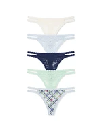 5-Pack Wink Lace Strappy Thong Panties