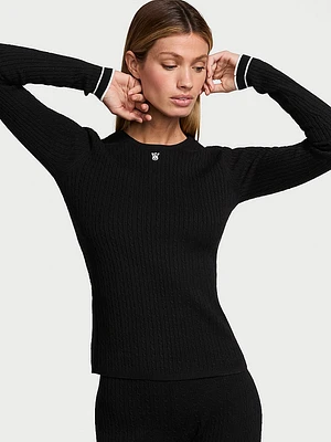 Luxe Cable-Knit Crewneck