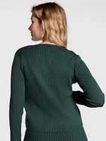 Ribbed Knit Fly-Away Cardigan Sweater