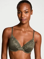 Lightly Lined Lace-Trim Full-Coverage Bra