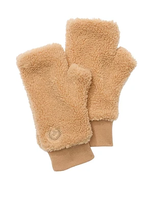 Plush Teddy Fingerless Gloves