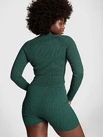 Ribbed Knit Long-Sleeve Top