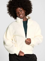 Plush Teddy Cropped Coat