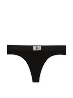 Logo Flocked Hearts Thong Panty