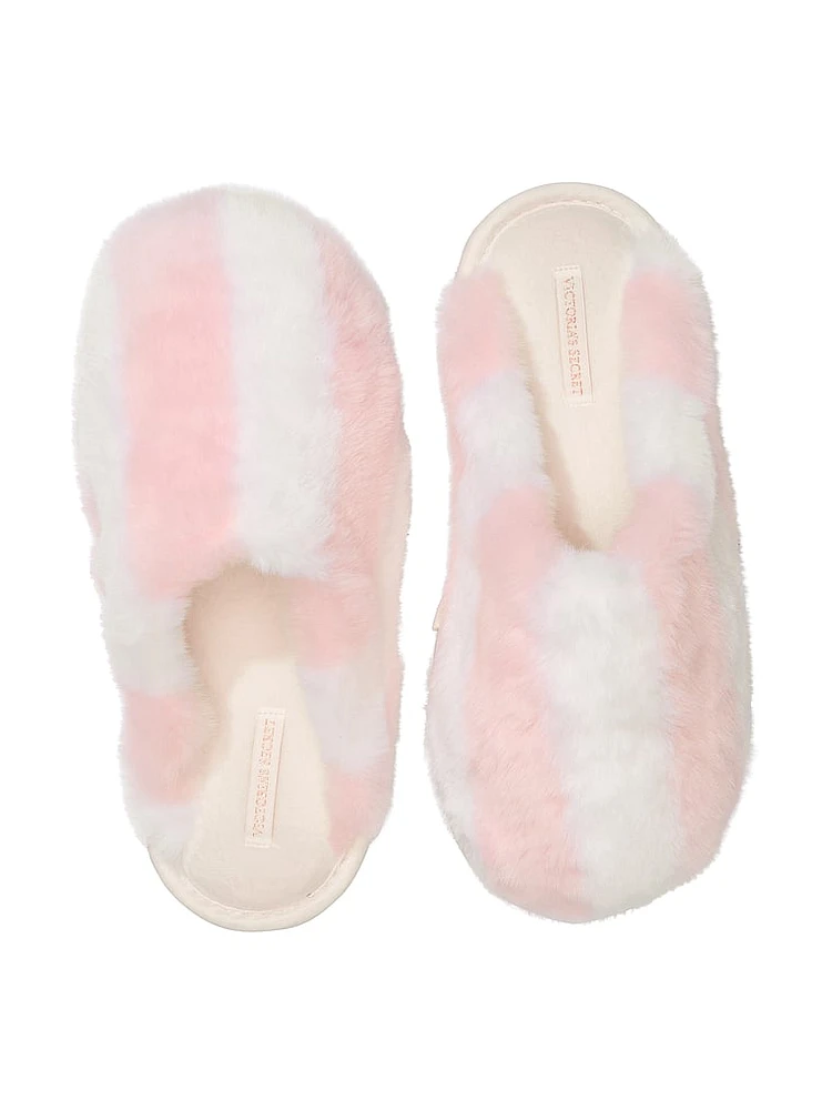 Closed-Toe Faux Fur Slippers