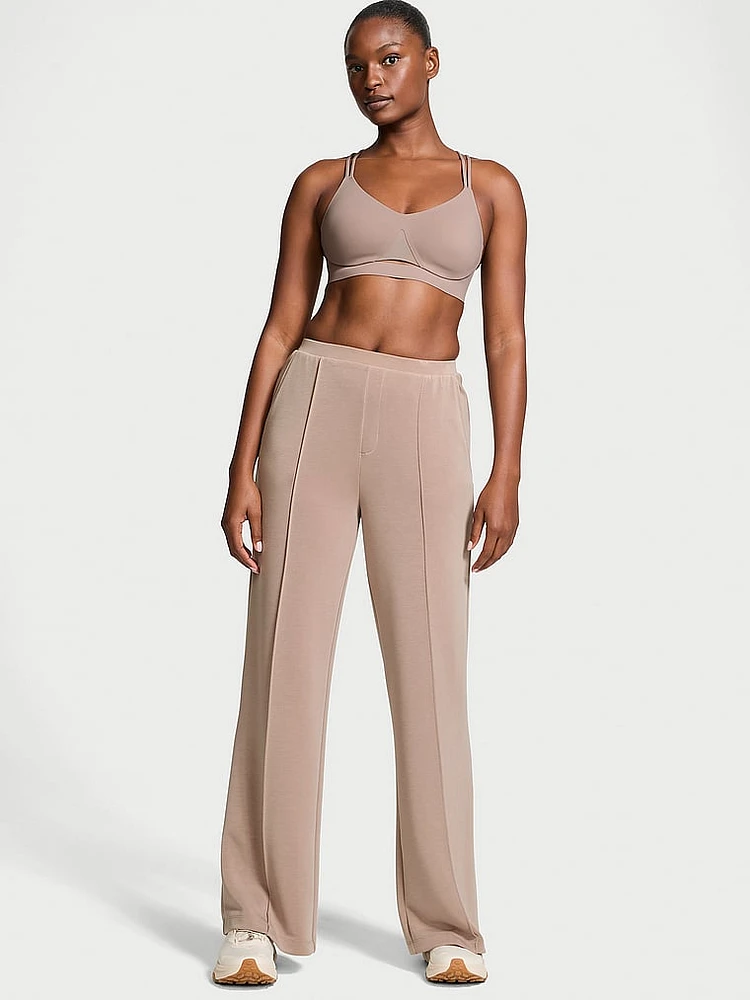 Featherweight Knit Tailored Wide-Leg Pant