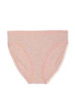 Lace-Trim Cotton High-Leg Brief Panty