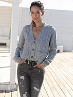 Cable Knit Buttoned Cardigan