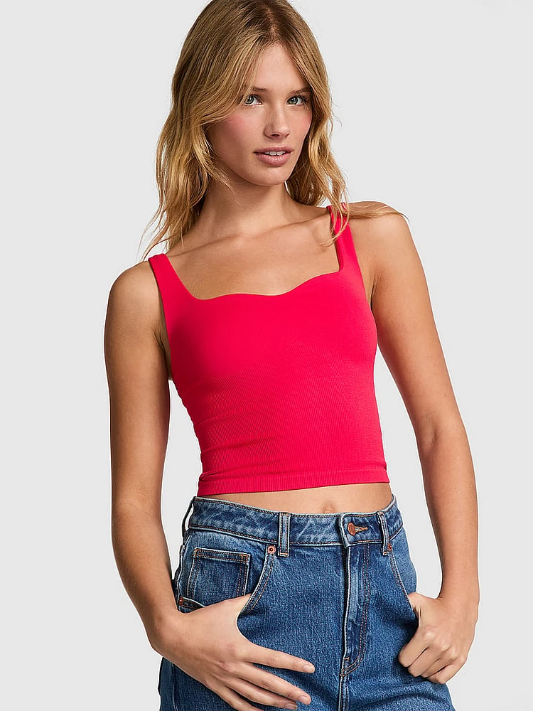 Soft Seamless Notched Tank Top