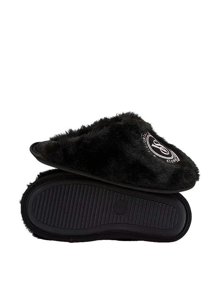 Closed-Toe Faux Fur Slippers