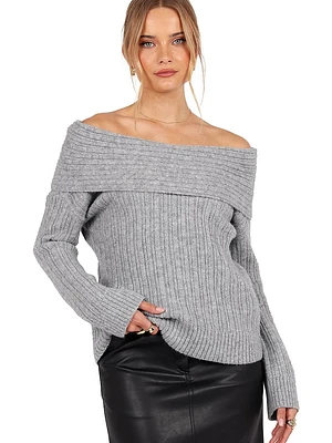 Kenny Off Shoulder Knit Sweater