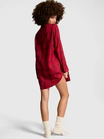 Festive Flannel Velvet-Trim Sleepshirt