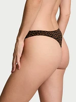 Stretch Cotton High-Leg Scoop Thong Panty