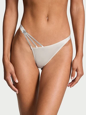 Scattered Shine Strap Crotchless Brazilian Panty