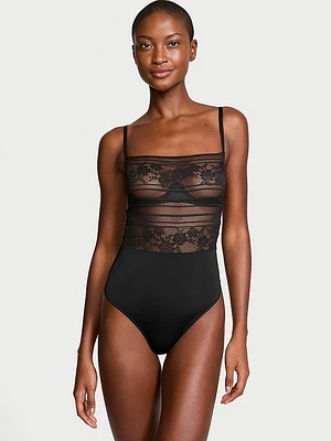 Lacie Striped Floral Underwire Bodysuit