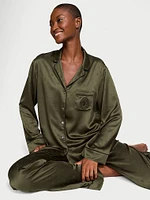 Glazed Satin Long Pajama Set