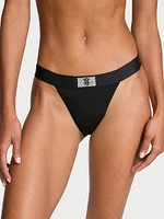 Logo Cotton Shine Patch Tanga Panty