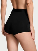 Logo Cotton High-Waist Boyshort Panty