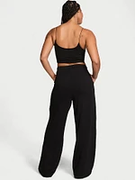 Brushed Modal Fleece Wide-Leg Lounge Pants