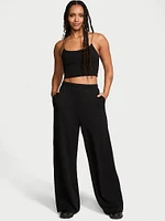 Brushed Modal Fleece Wide-Leg Lounge Pants