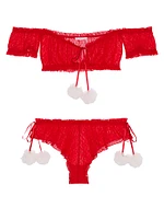 Coquette Pom Top & Panty Set