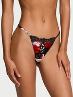 Atelier Victoria's Secret Satin Lace Trim Tanga Panty