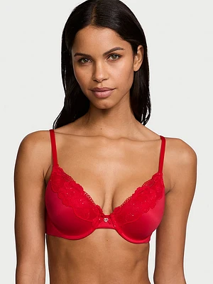 Lightly Lined Full-Coverage Lace-Trim Bra