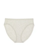 Lace-Trim Cotton High-Leg Brief Panty