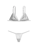 Shine Triangle Bralette &  V-String Panty Set
