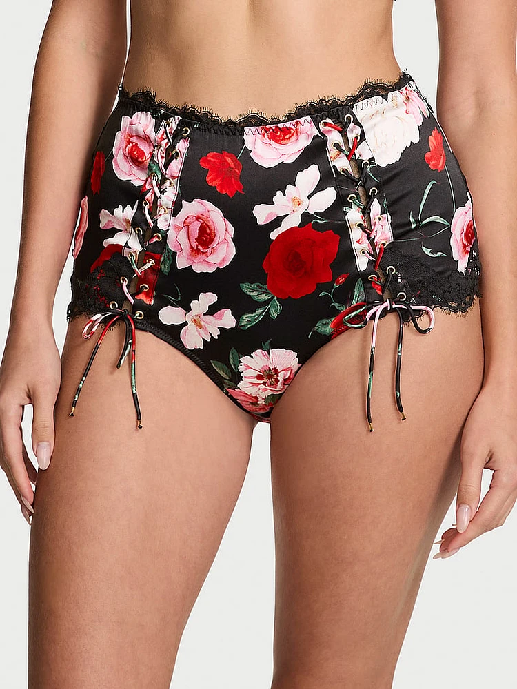 Atelier Victoria's Secret Satin Lace-Trim High-Waist Brief Panty