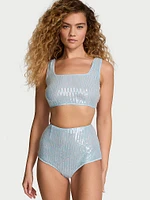 Sequin Shimmer Bra Top & High-Waist Short Set