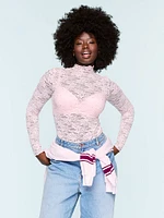 Wink Bling Lace Long-Sleeve Bodysuit