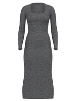 Ribbed Modal Long-Sleeve Slip Dress