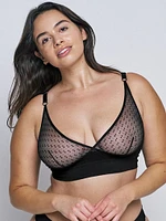 Mesh Velvet Dot Bralette