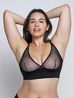 Mesh Velvet Dot Bralette