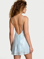 Sequin Shimmer Mini Slip Dress