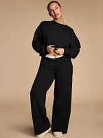 Brushed Modal Fleece Wide-Leg Lounge Pants