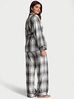 Flannel Wrap Long Pajama Set