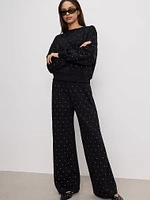 Crystal Bling Wide Leg Sweatpants