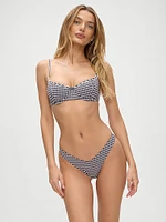 Enzo Seersucker Gingham Bikini Bottom