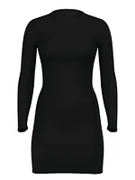 Luxe Ribbed Modal Long-Sleeve Mini Slip