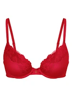 Lightly Lined Full-Coverage Lace-Trim Bra